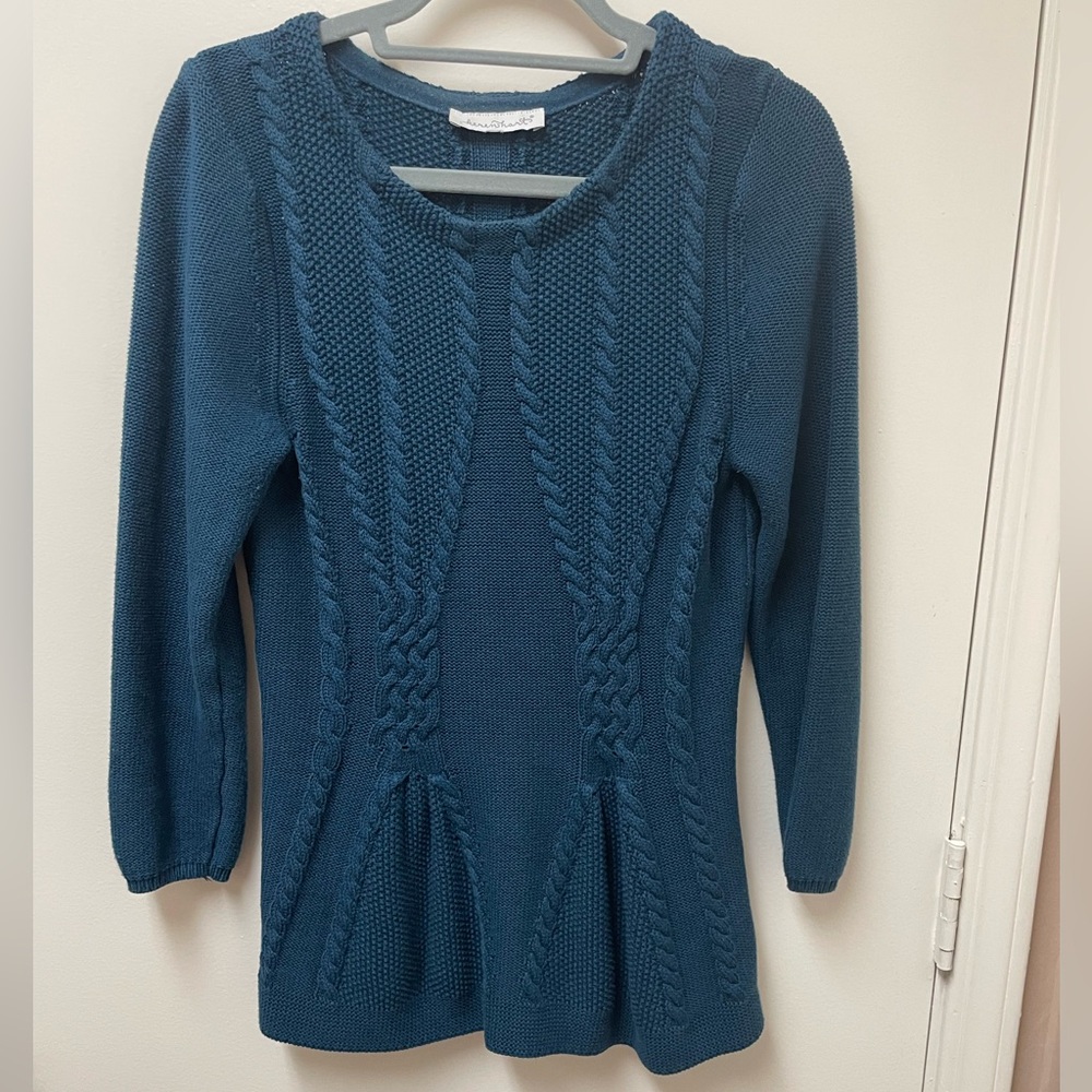 Teal Cable Knit Sweater